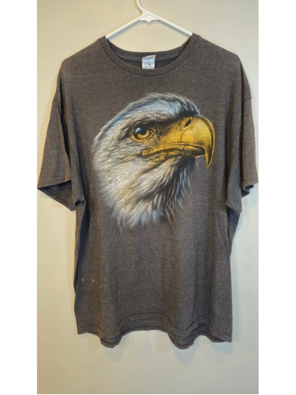 Vintage Bald Eagle Graphic T Shirt XL Faded Black USA Wildlife Grunge Tee